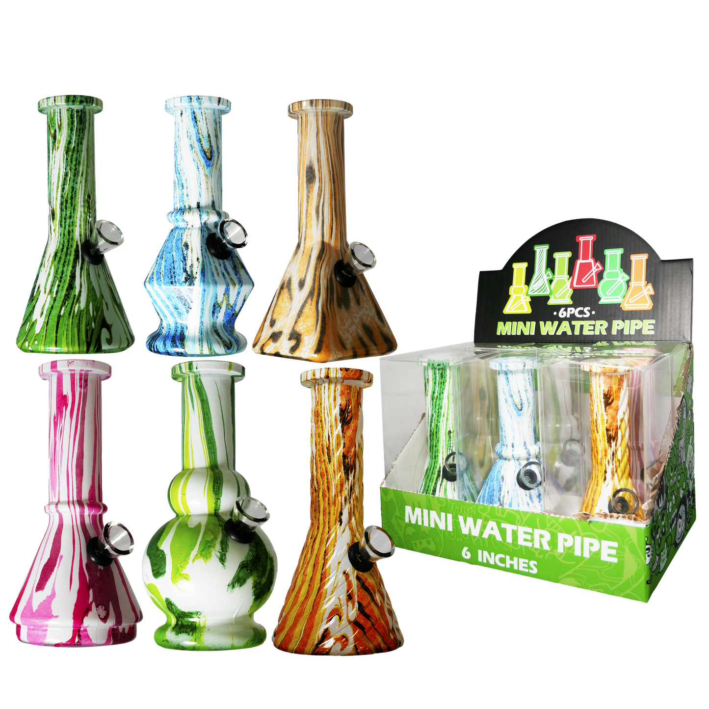 6" Hydro Graphic. Sold in 6 Pack