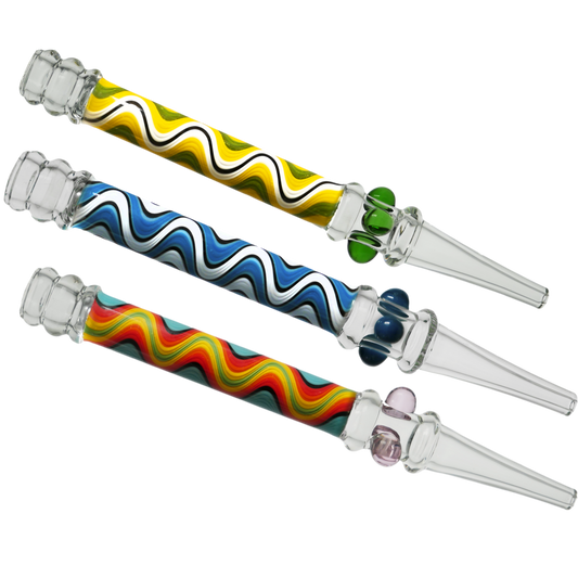 6" Glass Wig Wag Straw